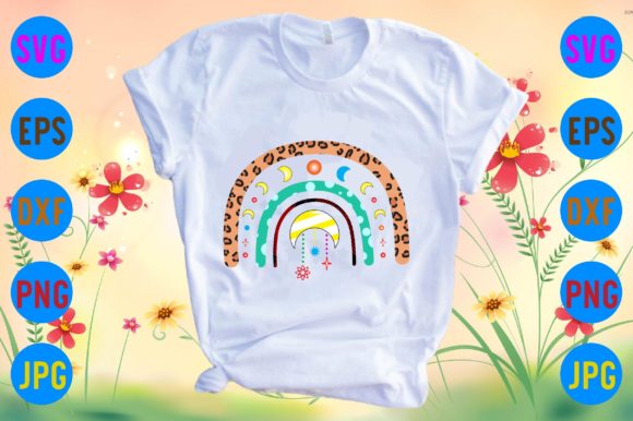 A Boho Rainbow SVG for Crafting & T-Shirt Graphics