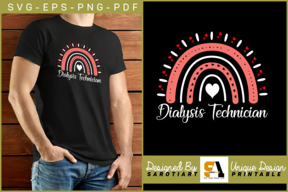 A Rainbow Graphic for Crafts Celebrating Dialysis Technicians