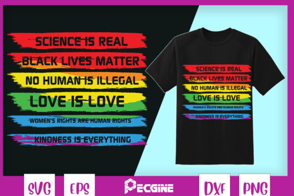Evaluating the 'Science is Real Black Lives Rainbow LGBT' Embroidery Design