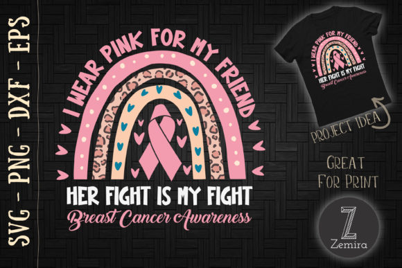 I Wear Pink for My Friend Rainbow: A Versatile T-Shirt Design Asset