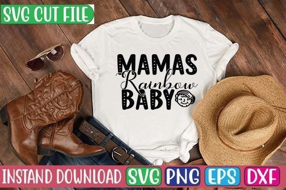 Mamas Rainbow Baby: A Delicate SVG for Heartfelt Design Projects