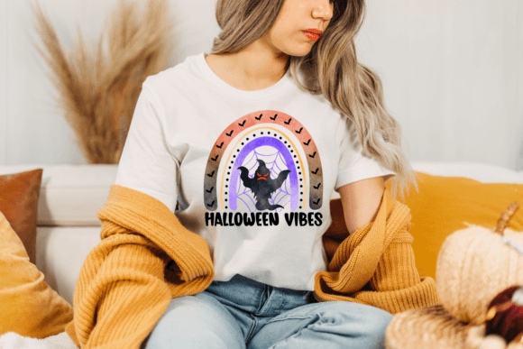 Rainbow Halloween Vibes Sublimation Graphics & T-Shirt Designs