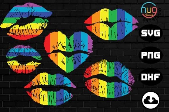 Rainbow Lips Bundle for Bold LGBTQ Graphics & T-Shirt Designs