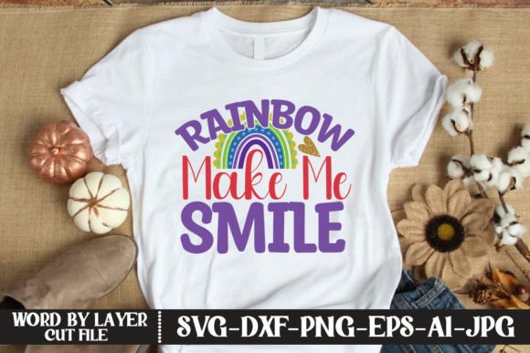 Rainbow Make Me Smile: A Versatile Graphic for Creative T-Shirt Designs
