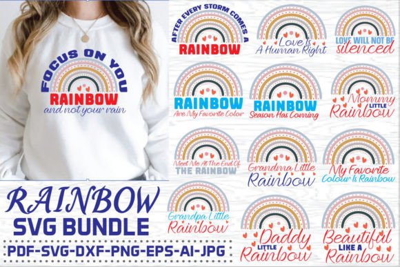 Rainbow SVG Bundle: Versatile Graphics for T-Shirt Designs & More