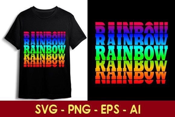 Rainbow Typography Graphics for Vibrant Print Templates