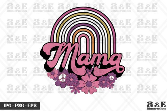 Retro Mama Groovy Flower Rainbow: A Design Asset Review