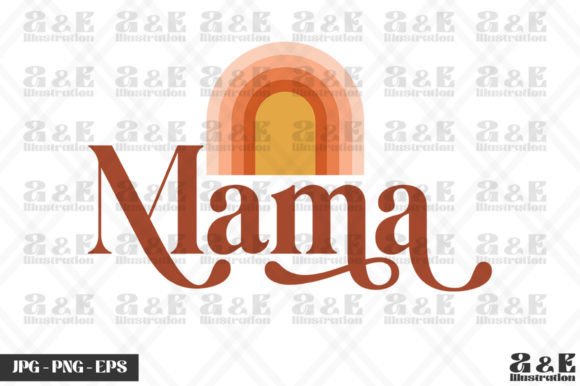 Retro Mama Rainbow Mothers Day Graphics for T-Shirt Designs