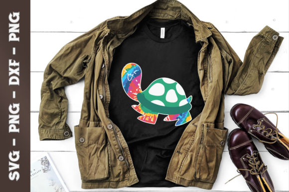 Sea Turtle Tie-Dye Graphics for T-Shirt Designs