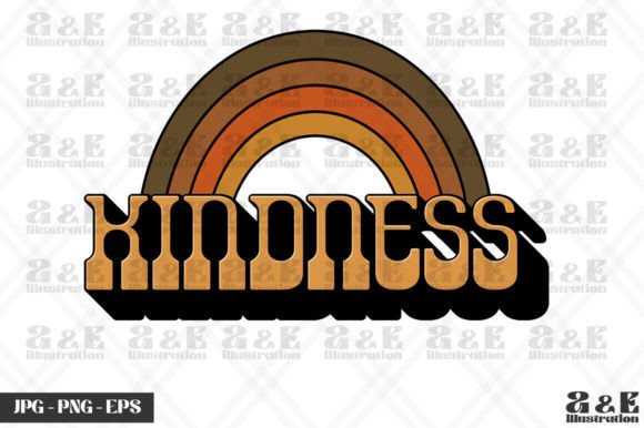 The Kindness Retro Rainbow Teacher Graphics for T-Shirt Designs