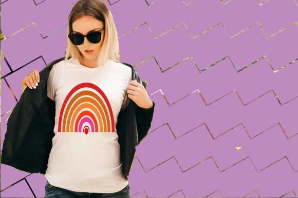 Vintage Rainbow T-shirt Design: A Graphics Asset for Print Templates